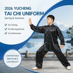 Uniforme de Tai Chi Kung Fu en satin chinois, tenue de performance d'<span class=keywords><strong>arts</strong></span> martiaux Wushu à manches longues, unisexe pour adultes - Product Image 1