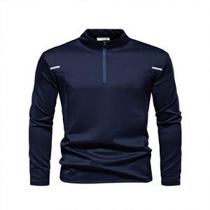 Wholesale O-Neck Collar Men's Long Sleeve Front Logo Custom Quick Dry 78% Polyester 22% Spandex Solid Sports T-<b>shirt</b> - Product Image 5
