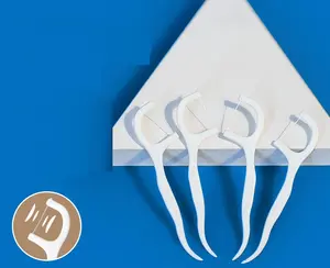 Eine Schachtel mit 50 biologisch abbaubaren Zahnseidempfängern angepasster F- oder Y-förmiger Zahnseid