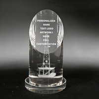 Trofeo de Cristal Neelpure 178563 con Grabado Láser y Diseño Personalizable para Premios del Sector Energético