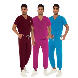 2024 Oem Breathable Stretch Hospital Uniforms for White Color Women Rayon Medical Nursing Scrubs Soft Short Sleeve Spa Uniform - Product Image 2