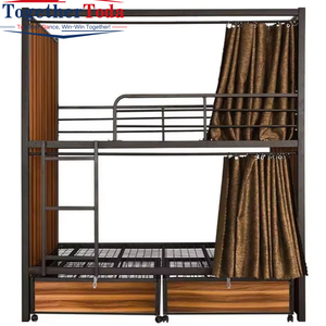 <span class=keywords><strong>Lit</strong></span> superposé moderne et confortable avec rideaux et rangement pour maximiser l'espace dans les auberges, les dortoirs partagés et les hébergements économiques - Product Image 3
