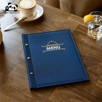 Couverture de menu personnalisée de haute qualité en lin simple pour restaurants et bars, avec reliure à vis