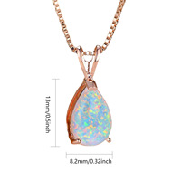 Collier pendentif pour femme en or rose incrusté d'opale, style TikTok INS, avec chaîne à maillons goutte d'eau australienne, pour anniversaire, vente en gros