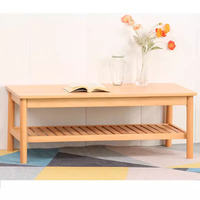 Salon 2 couches Table basse Snack Tables d'extrémité Table Console en bois avec étagère de rangement pour bureau à domicile