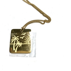 Collar con colgante de árbol de coco de estilo geométrico para mujer, chapado en plata y oro, diseño y personalización de joyas <span class=keywords><strong>originales</strong></span> - Product Image 1