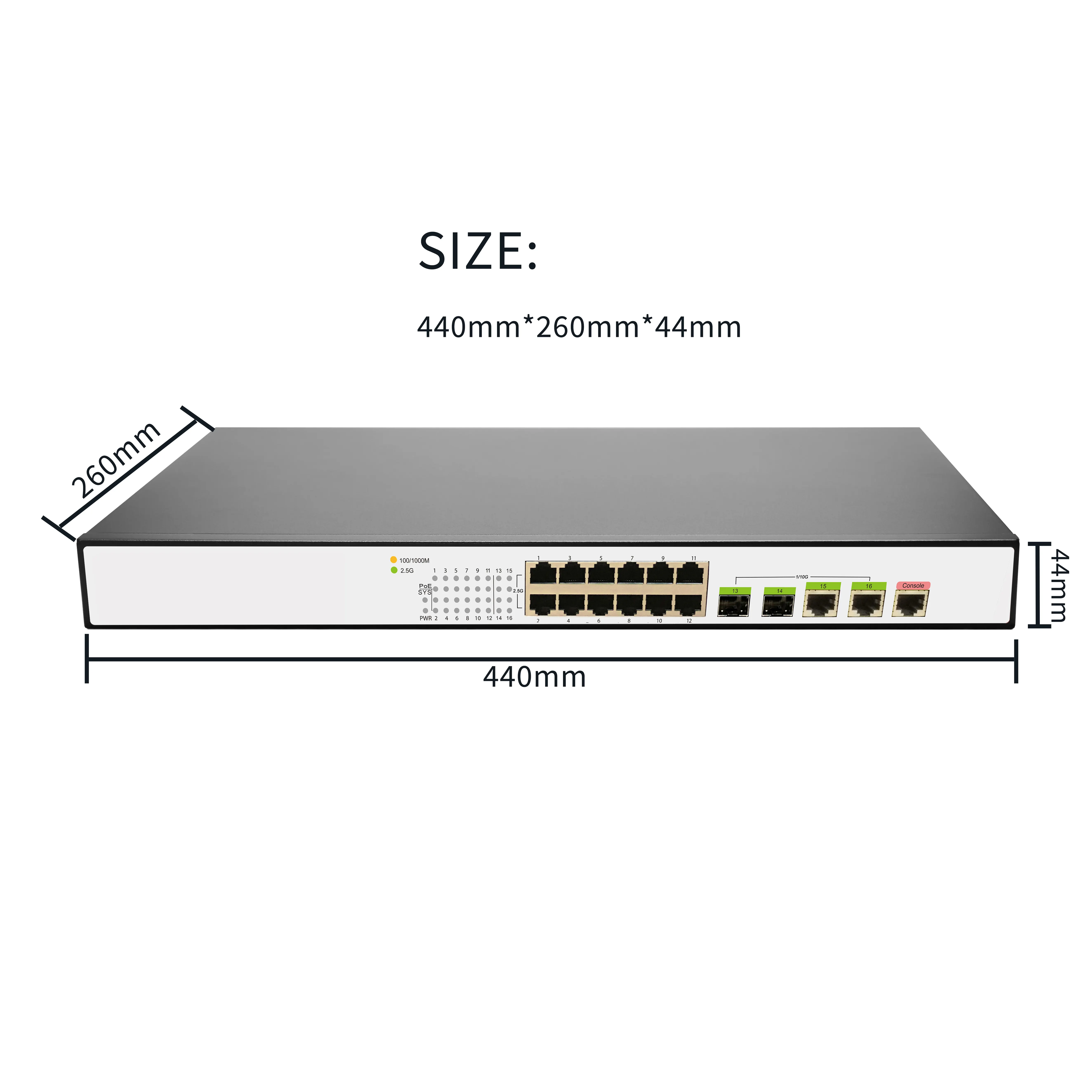 12 Gigabit portu PoE ağ anahtarı 60W BT POE + + Ethernet Metal yönetilen ağ anahtarı