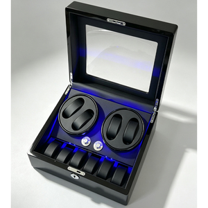 En gros usine, stock disponible : Remontoir de montres 10 emplacements avec lumière LED, personnalisable avec logo, pour hommes, boîte de rangement pour montres automatiques - Product Image 2