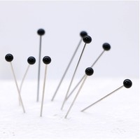 Épingles à coudre de 32 mm pour tissu, épingles droites avec têtes en verre à billes colorées, épingles à matelasser pour couturière
