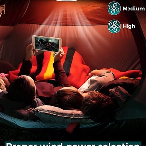 Outdoor Camping Fan Light USB Rechargeable With Flashlight Foldable Portable <b>3.7V</b> Lithium Ion <b>Battery</b> - Product Image 2