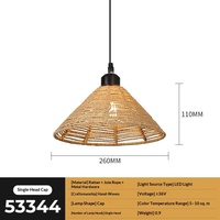 Luminaire suspendu vintage médiéval en rotin tressé à LED, hauteur réglable, pour salon de thé, B&B, pub, restaurant, salon, couloir