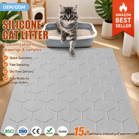 Tapis de litière pour chat en silicone personnalisé, rayures imperméables, antidérapant, tapis de suivi de litière pour animaux de compagnie, facile à nettoyer, tapis attrape-sable pour chat