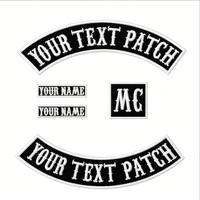 Patch à bascule brodé personnalisé à repasser sur 350 MM de large, patchs de motard supérieur et inférieur pour veste