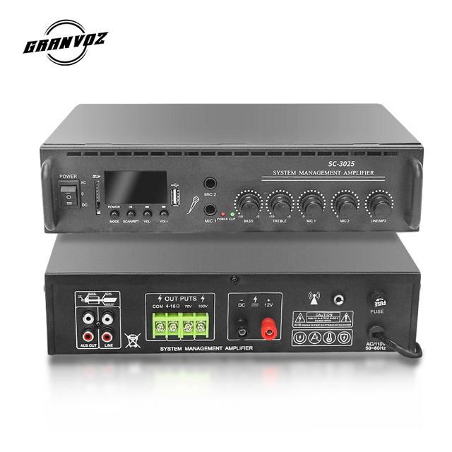 Public address system Digital Audio Amplifier With USB Port FM Radio 4-16ohm/100V PA Amplifier SC-3025 CA
