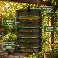 Séchoir suspendu pliable en maille à 4 couches, pratique et durable, respirant, pour herbes, vêtements et aliments, peu encombrant