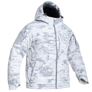Blouson bombardier tactique d'hiver épais pour homme, sans col, avec revêtement imperméable - Product Image 2