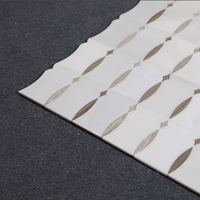 Centurymosaic Nouveau Design Mosaïque en marbre découpée au jet d'eau, Mosaïque en onyx blanc et mosaïque en pierre à grain de bois pour salle de bain et cuisine
