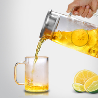 Jarra de agua de 1500ml, jarra de agua fría de gran capacidad, tetera, jugo de fruta, contenedor de té verde, tetera transparente, tetera práctica