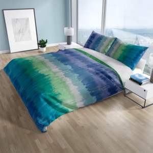 Juego de funda nórdica LISBONA tamaño alemán 52% algodón 48% Polyne 30x30x76x56 pigmento impreso Bluberry Ginger 135x200cm + 80x80cm - Product Image 5