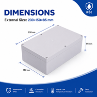Boîte de jonction étanche IP66 en ABS Hover F15, petite, murale, pour instruments électriques extérieurs, carton PVC, 230x150x85mm