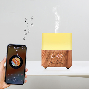 Umidificatore in legno diffusore di olio essenziale con funzione di orologio e altoparlante <span class=keywords><strong>Bluetooth</strong></span> senza fili diffusore di aromi a grana di legno - Product Image 3