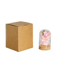 Bouquets de fleurs éternelles populaires dans un verre, roses éternelles dans un verre avec lumières LED, boîtes cadeaux