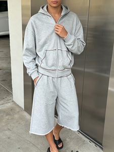 Sweat à capuche zippé pour homme <span class=keywords><strong>Zom</strong></span> Clothing 320-400 g/m² <span class=keywords><strong>100</strong></span> % coton de haute qualité, sweat à capuche épais, logo personnalisé, sweat à capuche uni pour homme - Product Image 1