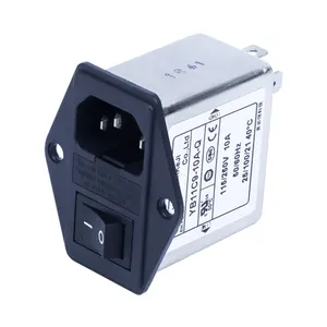 Interrupteur noir 10A Entrée IEC Filtre EMI Module d'entrée d'alimentation Filtre monophasé