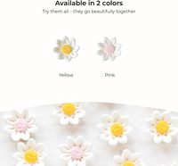 Mini fleurs comestibles marguerites blanches et jaunes en sucre pour décorer les cupcakes – Origine CN