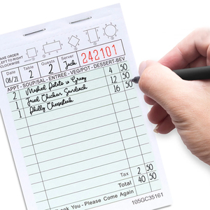 Carnet de commandes, factures, reçus et menus personnalisés en papier autocopiant NCR pour restaurants – Vente en gros - Product Image 1