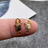 Fermoir mousqueton en cuivre plaqué or véritable 18 carats pour collier, bracelet, bricolage