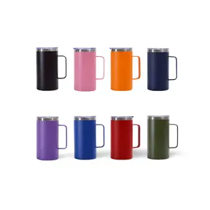 2024 New Insulated Cup Stainless Steel Coffee Handle Double Wall Vacuum Tumbler Cup 16 Oz Mug With Handle
