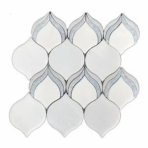Mosaico di colore blu forma di pera piastrelle di mosaico di <span class=keywords><strong>marmo</strong></span> per la decorazione della parete della cucina del bagno - Product Image 2