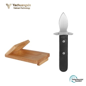 Cuchillo para ostras de acero inoxidable con estuche de madera, herramienta de cocina para acampar, para abrir conchas, uso para adultos - Product Image 2