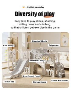 Struttura per arrampicata multifunzione per bambini al coperto Play <span class=keywords><strong>House</strong></span> per bambini e bambini sala giochi giochi in plastica altalena e scivoli per bambini giocattolo scorrevole - Product Image 3