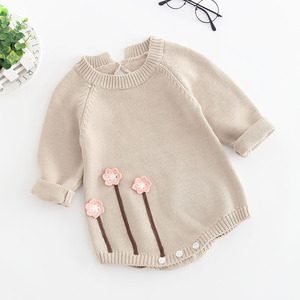 Peleles <span class=keywords><strong>de</strong></span> punto suave para niñas, ropa <span class=keywords><strong>de</strong></span> bebé, mono <span class=keywords><strong>de</strong></span> flores a la moda, trajes para niñas <span class=keywords><strong>de</strong></span> otoño e invierno, novedad - Product Image 4