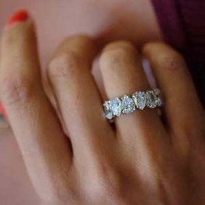 Water Drop Shape Diamond <b>Ring</b> Platinum Women's Engagement Jewelry <b>Fine</b> <b>Rings</b> JZ 449 - Product Image 1