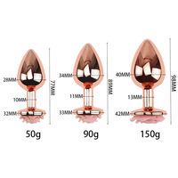 Nouveaux plugs anaux en métal rose gold, tailles S, M, L, 3 tailles, super grand plug anal, sex toy pour femmes, hommes, couples.