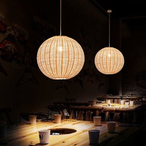 Lampe à <span class=keywords><strong>suspension</strong></span> en bambou et rotin naturel avec <span class=keywords><strong>suspension</strong></span> de lustre à LED Décoration <span class=keywords><strong>boule</strong></span> tricotée à la main pour la maison Hôtel Source d'alimentation CA - Product Image 4
