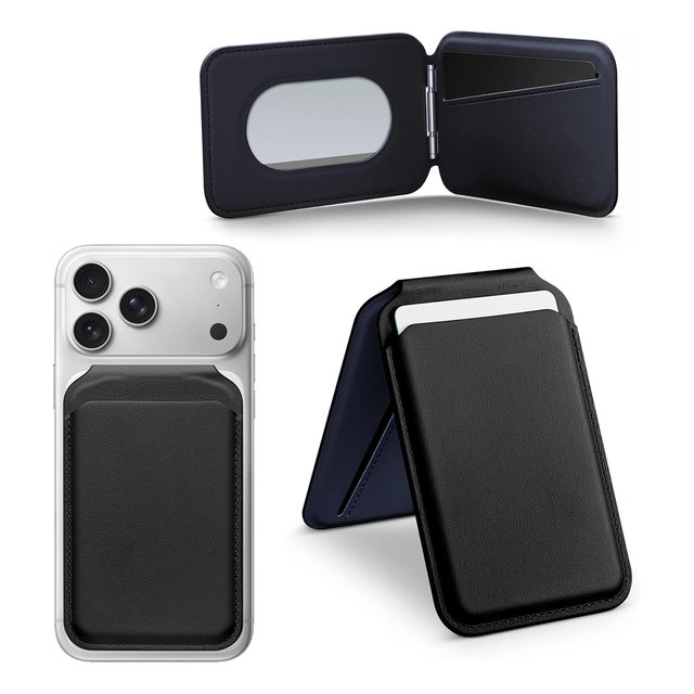 For Magsafe Wallet Custom Vegan Leather RFID Magnetic Card Holder Wallet for iPhone 17 16 15 14 13 12 Pro Max Android Mobile