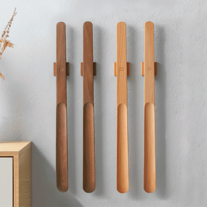 Supporto magnetico in legno naturale a forma di calzascarpe per ingresso spatola regalo dei genitori - Product Image 1