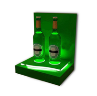 Support de présentation de vin moderne en perspex LED de haute qualité en gros, écologique, avec base pour bar