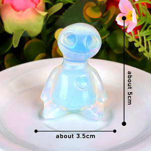 Venta al por mayor de piedras preciosas naturales fantasma Cristal Tallado 5cm cuarzo muñeca cristal fantasma tallado para decoración de Halloween - Product Image 2