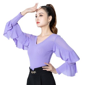Blusa de baile latino de salón de práctica para <span class=keywords><strong>mujer</strong></span> - Product Image 1
