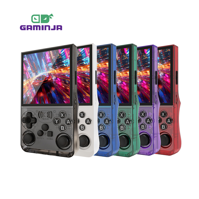 GAMINJA Support HD Connect Play 2 Portable Video Game Consoles Mini Retro Handheld Game Console Vibration Function