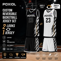 Conjunto de Uniforme de Baloncesto Personalizado Reversible, Sublimado, de Secado Rápido y Transpirable para Adultos/Niños