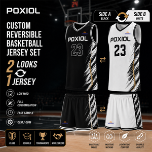 Ensemble de maillots de basket-ball réversibles personnalisés, kit uniforme d'équipe par sublimation, vêtements de basket-ball respirants à séchage rapide pour adultes/enfants - Product Image 1