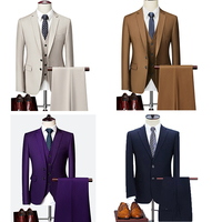 Costume de Travail Formel pour Hommes Élégant Haut de Gamme Sur Mesure Trois Pièces Coupe Slim