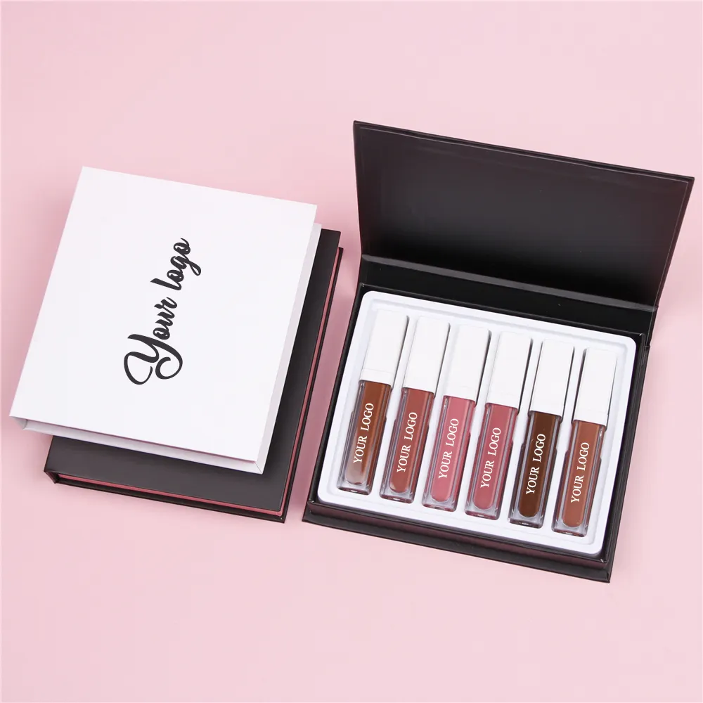 Emballage de brillant à lèvres cosmétique Vendeur Offre Spéciale Rouge à lèvres liquide Fashion Bulk Custom Logo Matte Lip Gloss Kit