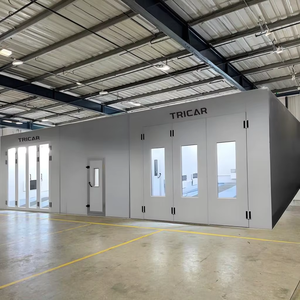 ตู้พ่นสีแบบหรูหรา รุ่น Tricar CE พร้อมเตาดีเซล ระบบทำความร้อนด้วยไฟ <span class=keywords><strong>LED</strong></span> สำหรับอบแห้ง ประสิทธิภาพสูง ขนาด 7 ม./8 ม./9 ม. ประตูกระจกบานใหญ่ - Product Image 4